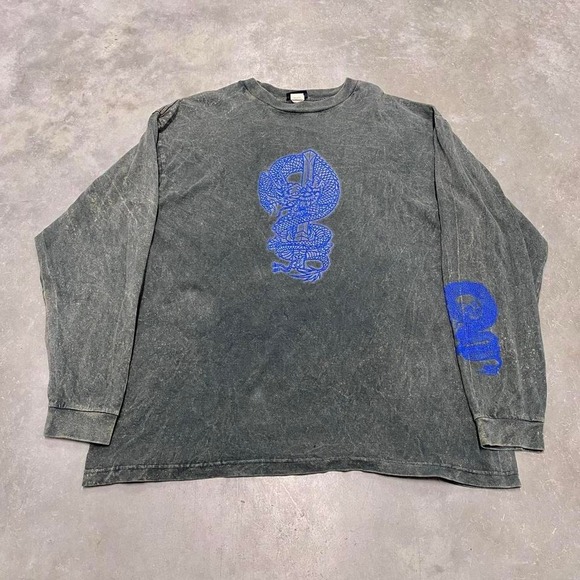 Vintage 90s y2k black grey tshirt longsleeve - Picture 1 of 5